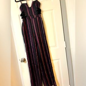 House of Harlow black and burgundy jumpsuit
